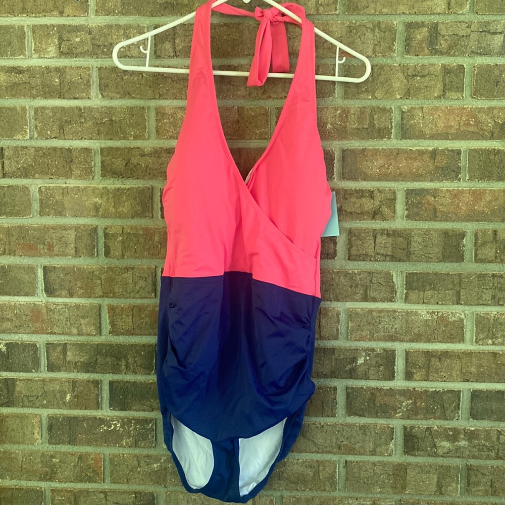 Bal Harbour pink and blue one piece swimsuit